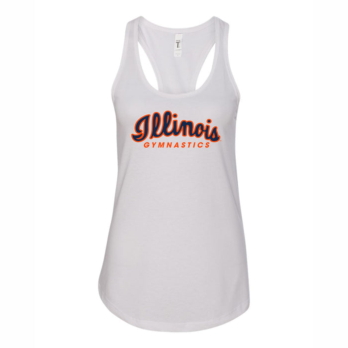 Illinois Gymnastics Women's Tank Top White Script