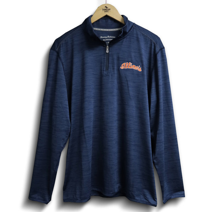 Illinois Half-Zip Men's Navy Heather Script Tommy Bahama