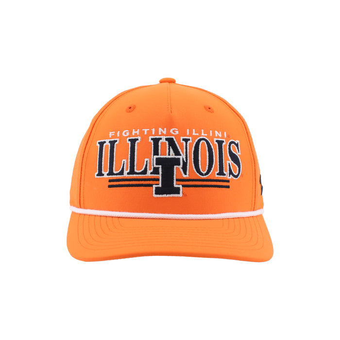 Illinois Hat Orange Embroidered Rope Snapback