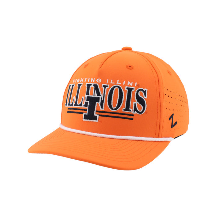 Illinois Hat Orange Embroidered Rope Snapback