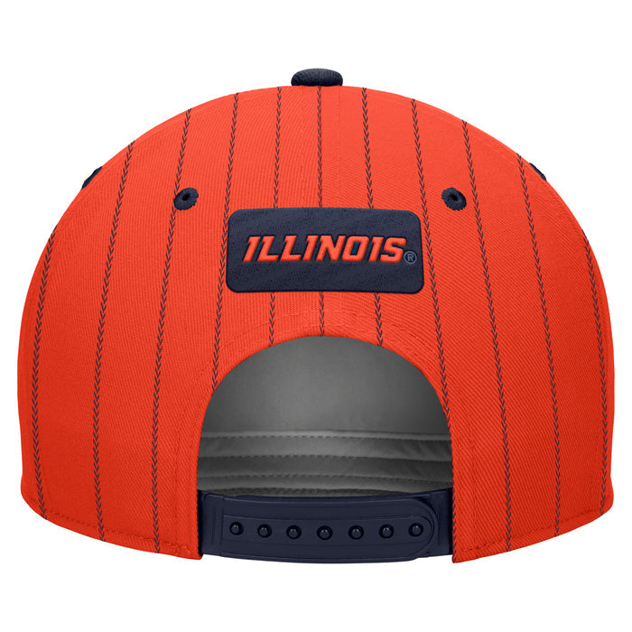 Illinois Hat Nike Orange/Navy Striped Flatbill