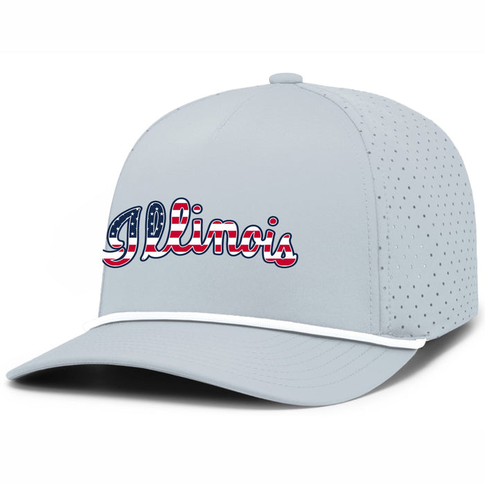 Illinois Hat Patriotic Script Rope