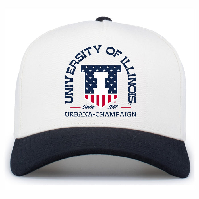 Illinois Hat Patriotic Shield Arch Two-Tone