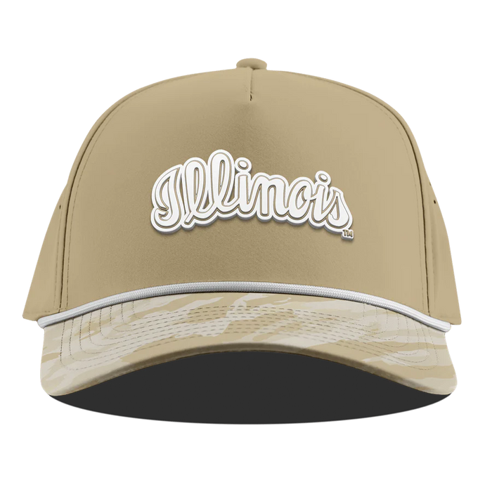 Illinois Hat Tan/Camo Script