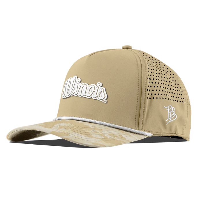 Illinois Hat Tan/Camo Script