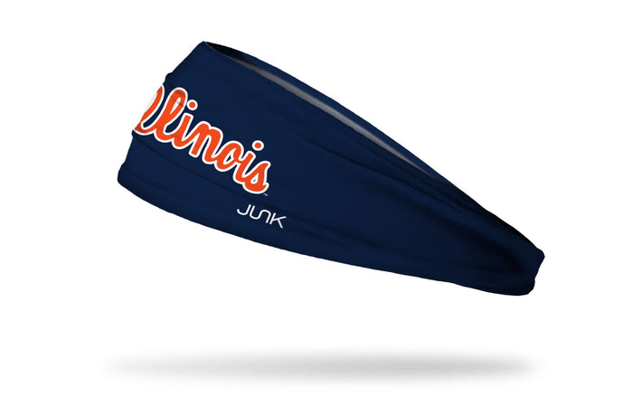 Illinois Headband Navy Script