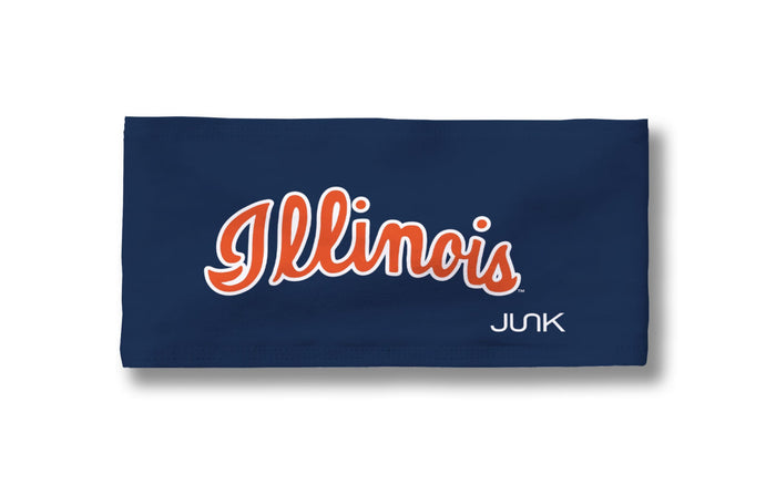 Illinois Headband Navy Script