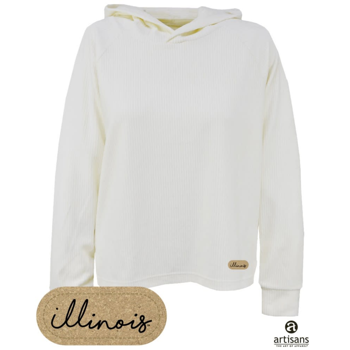 Illinois Hoodie Women's Off-White Textured