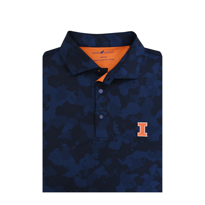Illinois Horn Legend Tonal Camo Print Elevated Polo