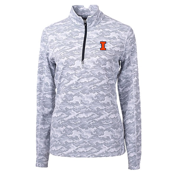 Illinois Jacket Women's White/Grey Camo Half-Zip