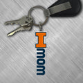 Illinois Keychain Orange/Navy Mom