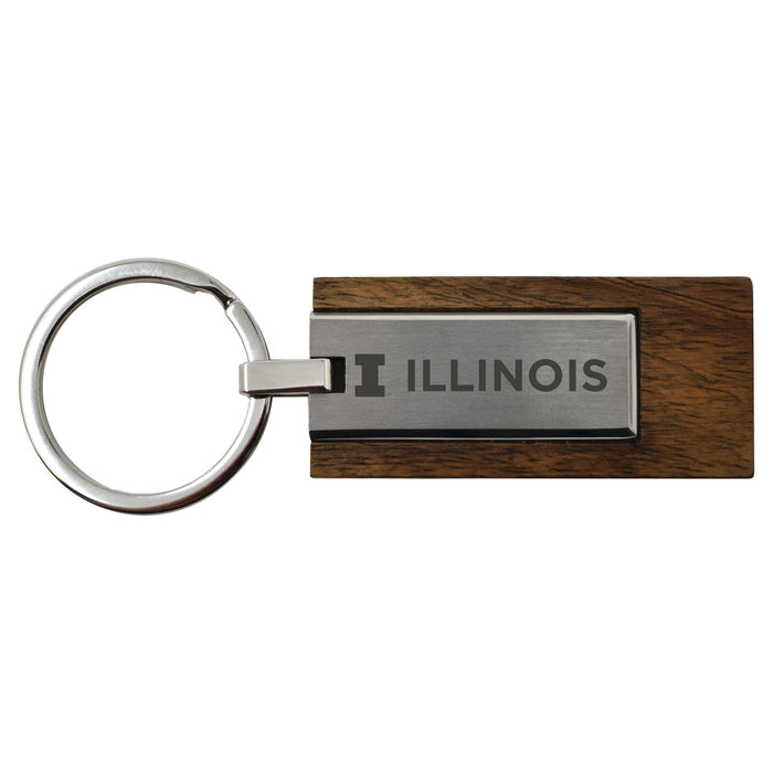 Illinois Keychain Wood/Metal