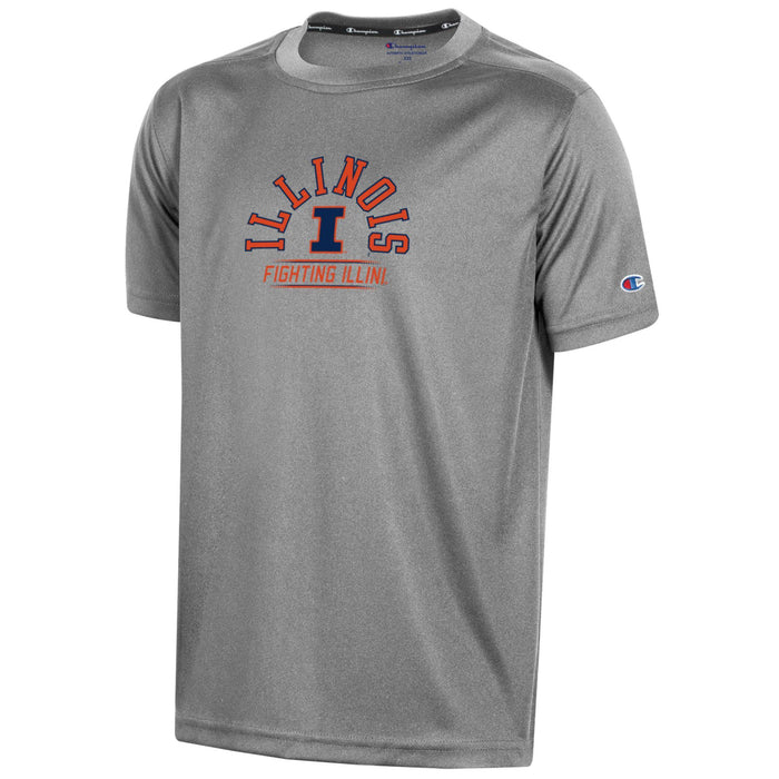 Illinois Kids T-Shirt Grey Athletic Champion Tee