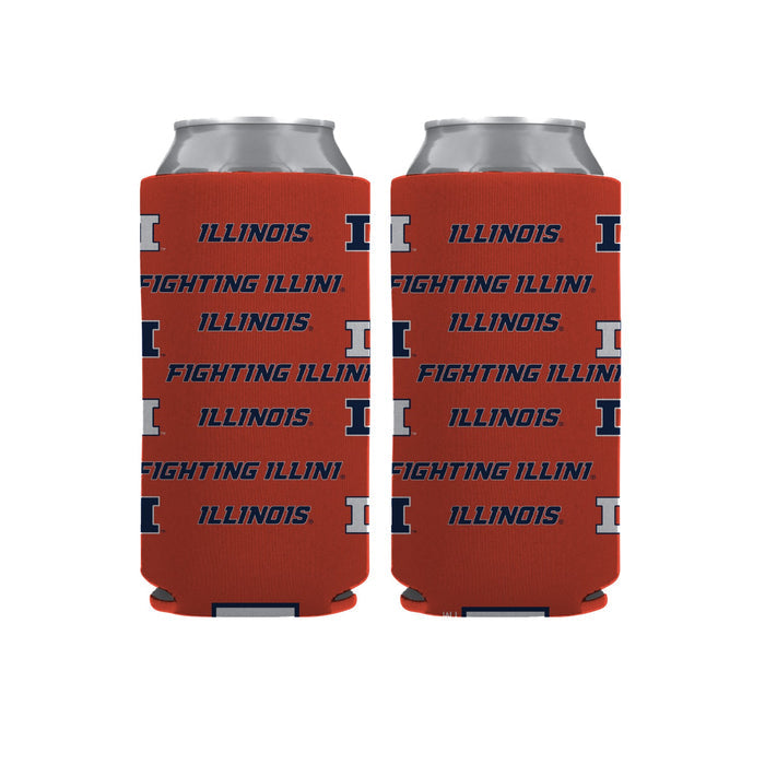 Illinois Koozie 16oz Orange Print