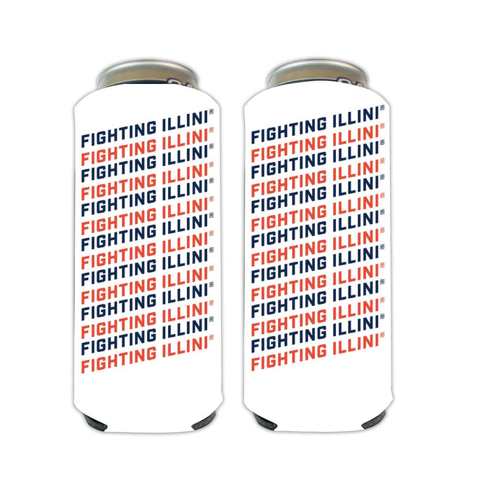 Illinois Koozie 24oz White Repeat Print