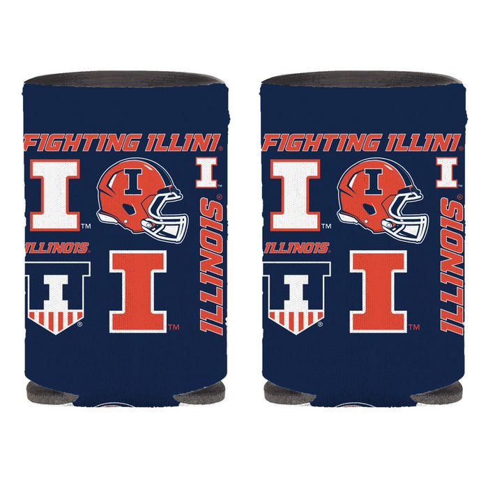 Illinois Koozie Navy Football