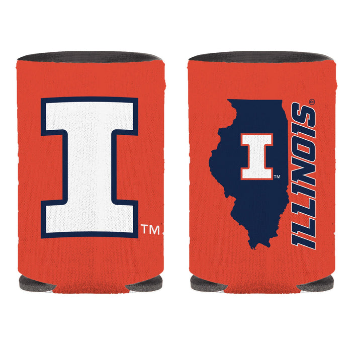 Illinois Koozie Orange State Shape