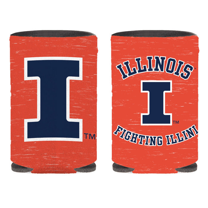 Illinois Koozie Orange Worn Block I