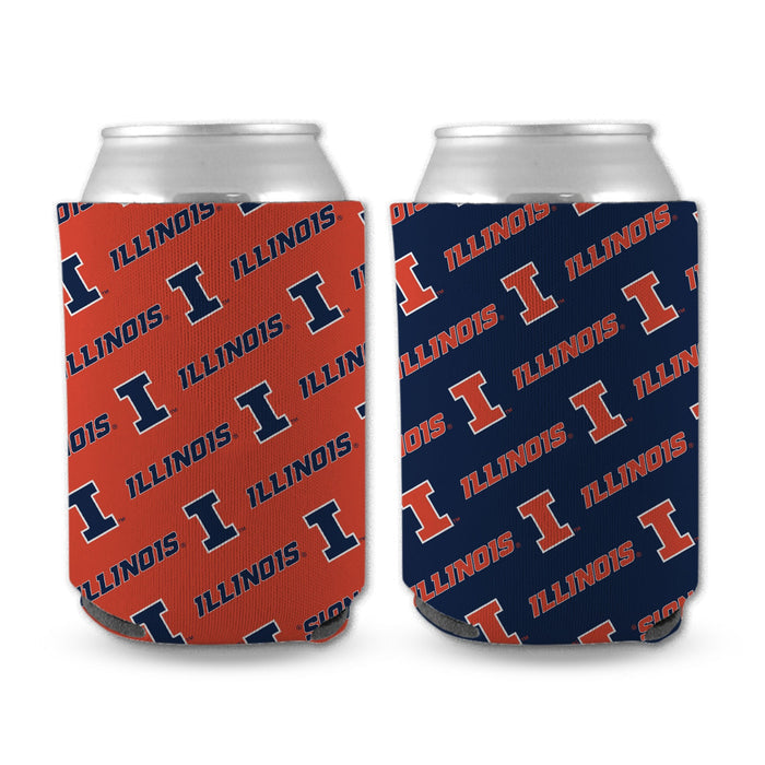 Illinois Koozie Set Orange/Blue 12oz