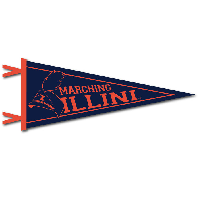 Illinois Marching Illini Pennant 12x30" Navy/Orange
