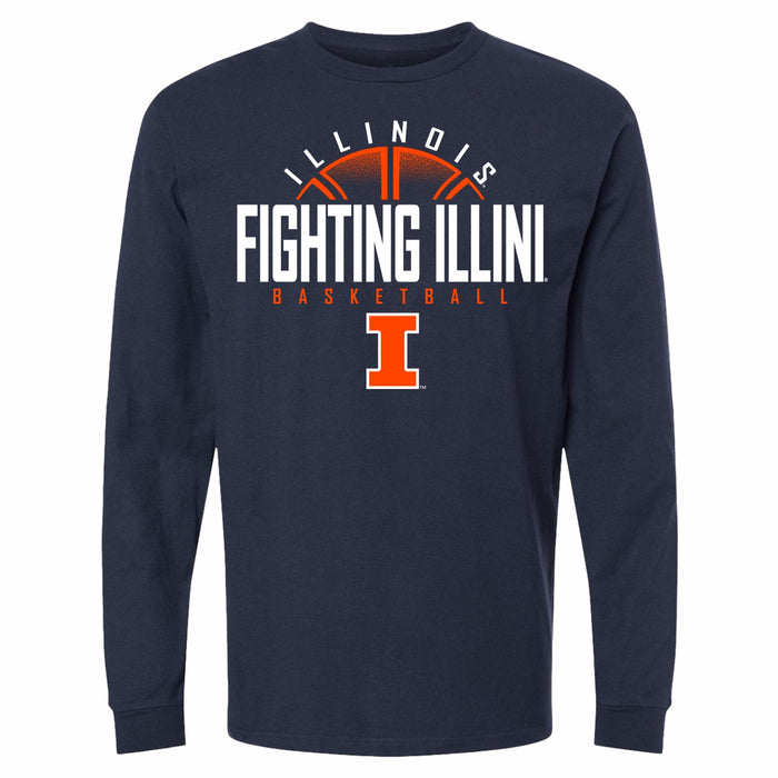 Illinois Men's Basketball Navy Long-Sleeve Tee