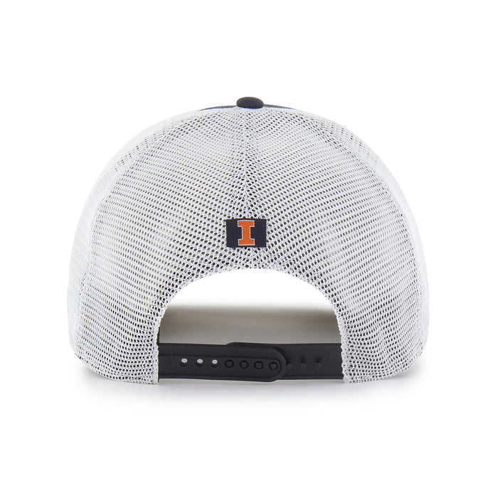 Illinois Navy Hitch Script White Meshback Hat