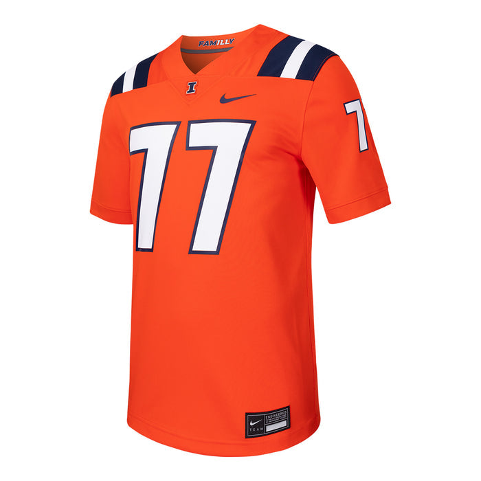 Illinois Orange Nike #77 Replica Football Jersey