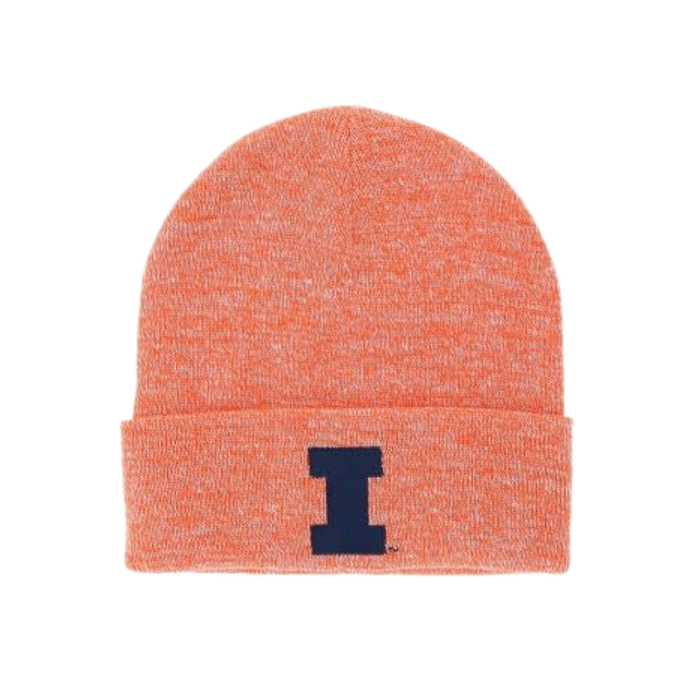 Illinois Orange Marled Cuffed Beanie