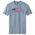 Illinois Patriotic Script T-Shirt Faded Blue