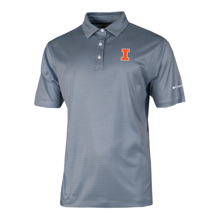 Illinois Polo Men's Columbia Navy Patterned Block I