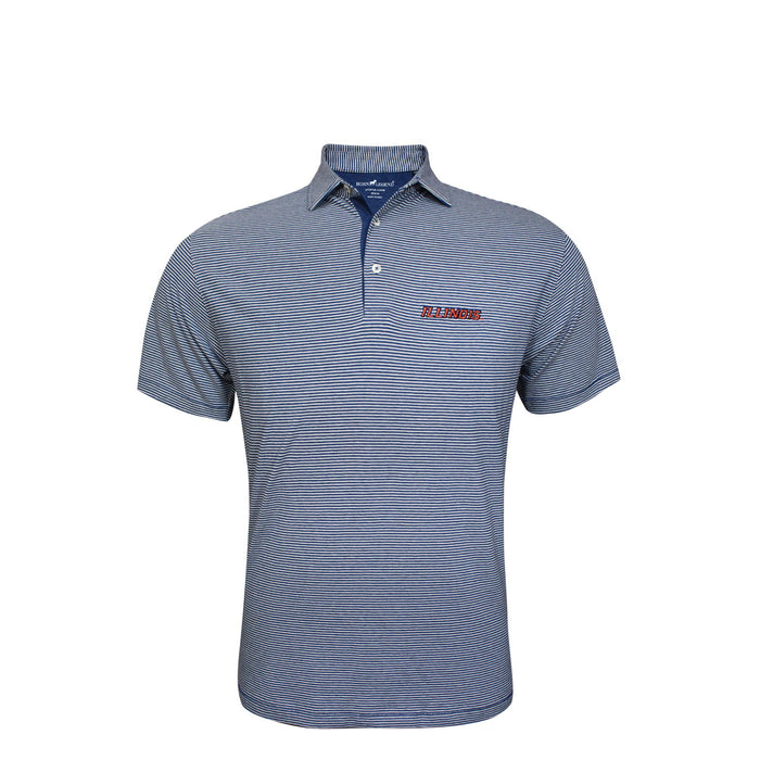 Illinois Polo Men's Striped Navy Horn Legend