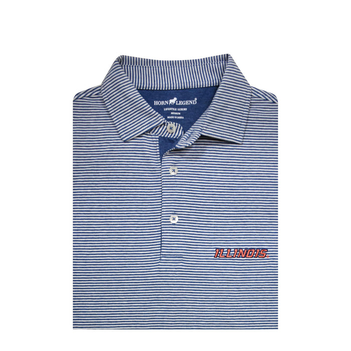 Illinois Polo Men's Striped Navy Horn Legend