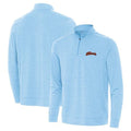 Illinois Pullover Men's Light Blue Script Antigua Quarter-Zip