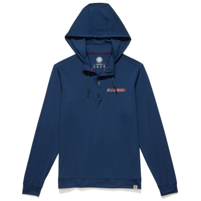 Illinois Pullover Men's Navy Quarter-Zip Hoodie Slant Illinois