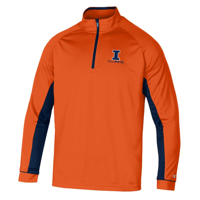 Illinois Quarter-Zip Men's Champion Orange/Navy Pullover Jacket