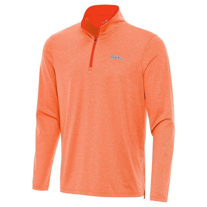 Illinois Quarter-Zip Men's Heather Orange Antigua Script