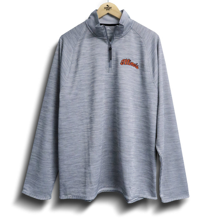 Illinois Quarter-Zip Men's Tommy Bahama Grey Textured Script