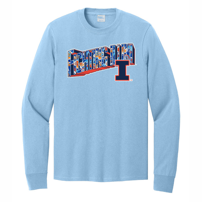 Illinois Shirt Long-Sleeve Light Blue Postcard