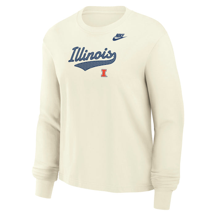 Illinois Shirt Women's Long-Sleeve Off-White Nike Script