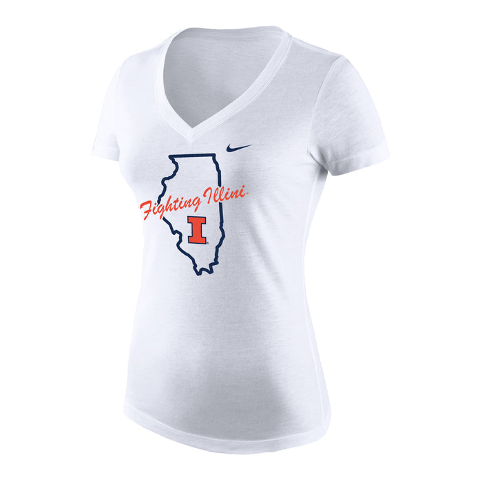 Illinois Shirt Women's V-Neck Nike State Shape