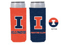Illinois Slim Koozie Double-Sided Orange/Blue