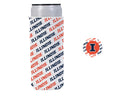 Illinois Slim Koozie Orange/Blue Wordmark