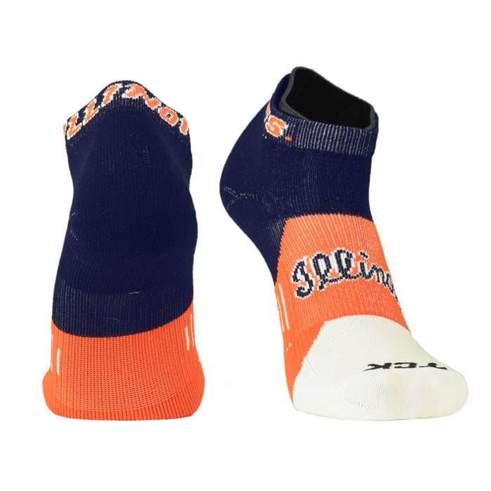 Illinois Socks Fighting Illini Script Colorblock