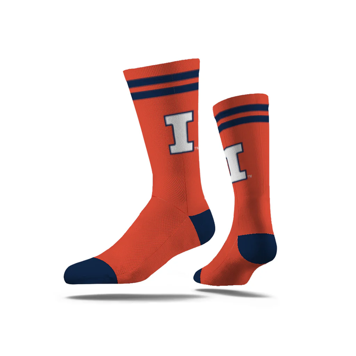 Illinois Socks Orange Block I Crew