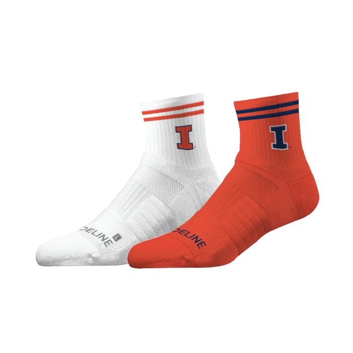 Illinois Socks Orange/White High Crew 2-Pack