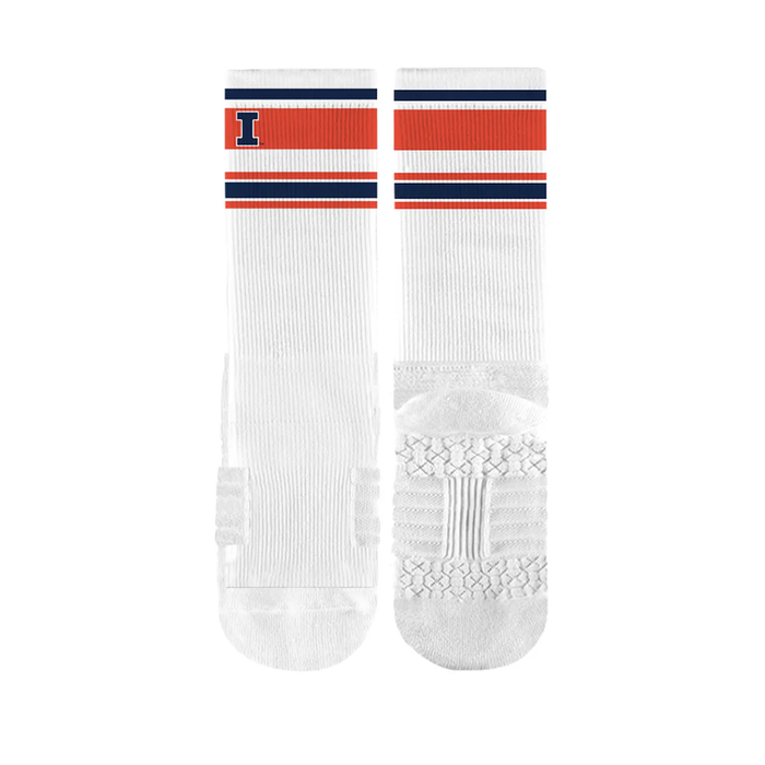 Illinois Socks White Striped Crew