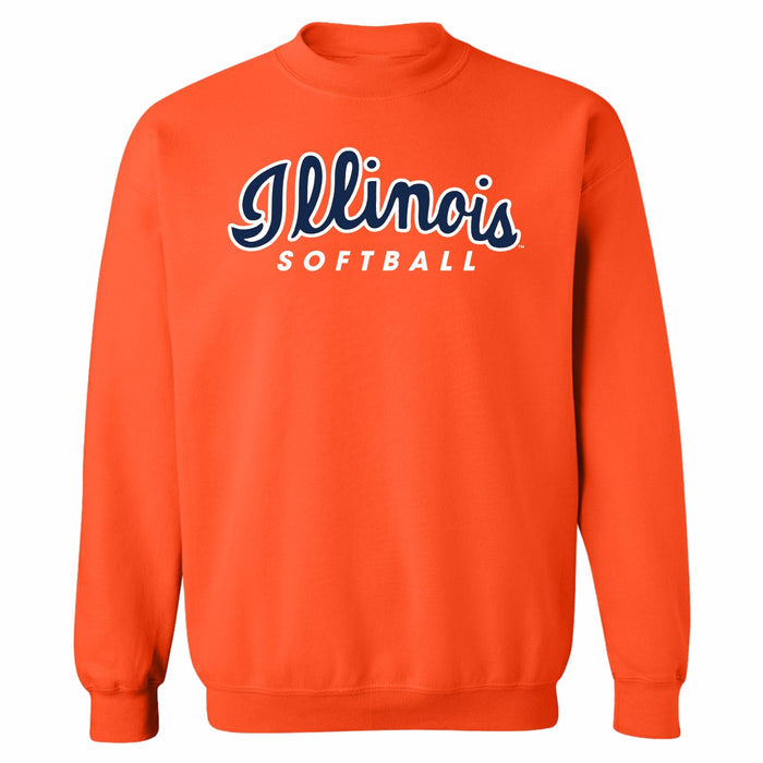 Illinois Softball Orange Script Sweatshirt