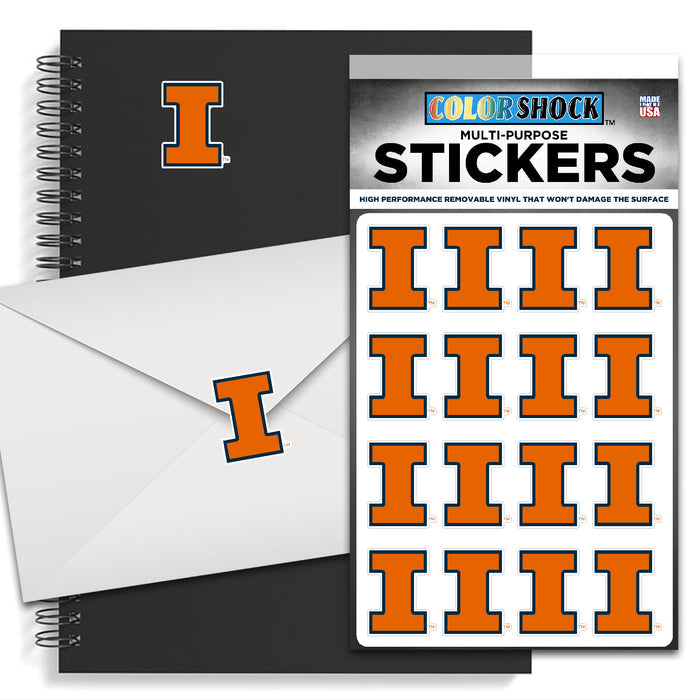 Illinois Sticker Sheet Orange Block I