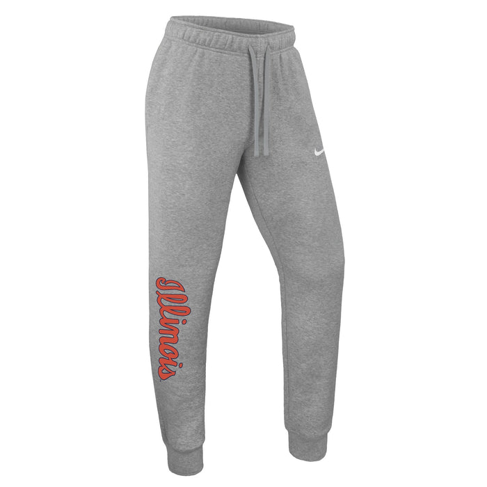 Illinois Sweatpants Women's Grey Script Fleece Jogger
