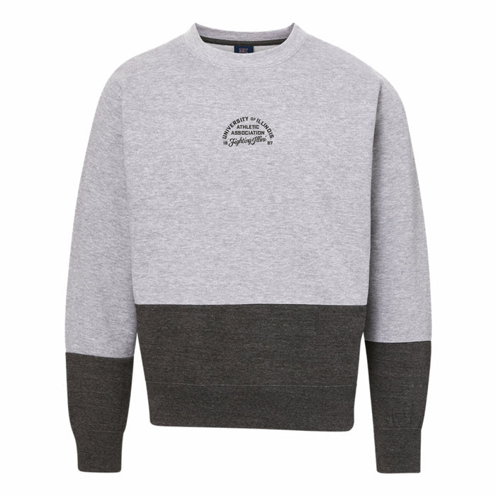 Illinois Sweatshirt Grey Colorblock Athletic Association